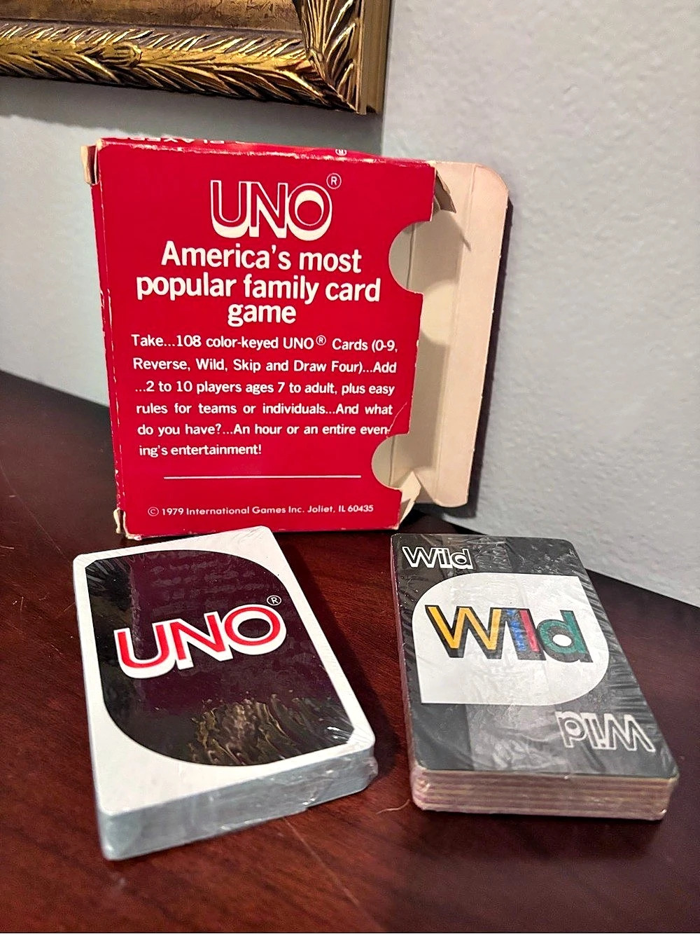 Vintage 1979 Deck of UNO cards still In sealed plastic Red Box - Picture 4 of 7